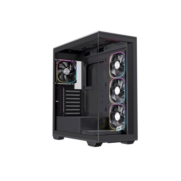 Torn PC Einarex PRISMA S700 RGB Svart Härdat Glas ATX 9 Fläktar Stöd 360mm