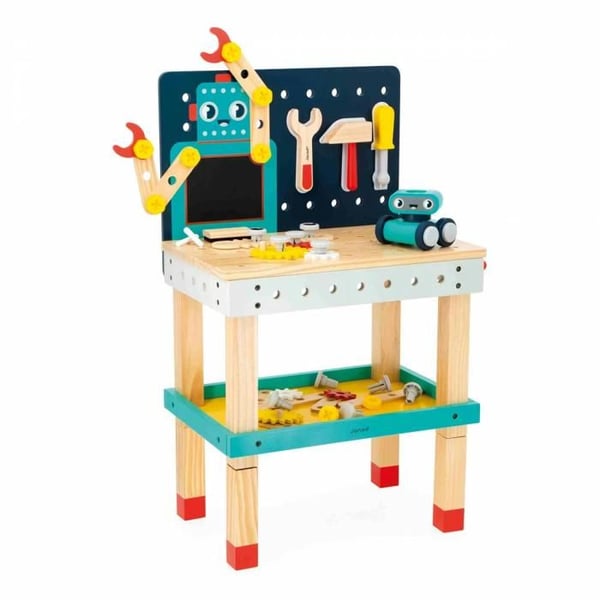 Barn Bricolage Spel - JANOD - Robot Bricot Verkstad - 51 Tillbehör - 3 Verktyg - Utvecklingsbar
