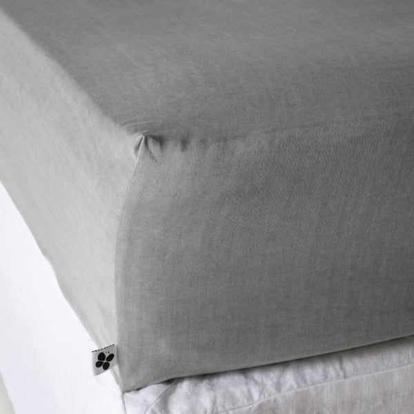 Drap housse "Lysandre" alla dimensioner "Lyocel" Effekten Fjäril - Lysandre Granit - 160 x 200 cm med 30 cm kant.
