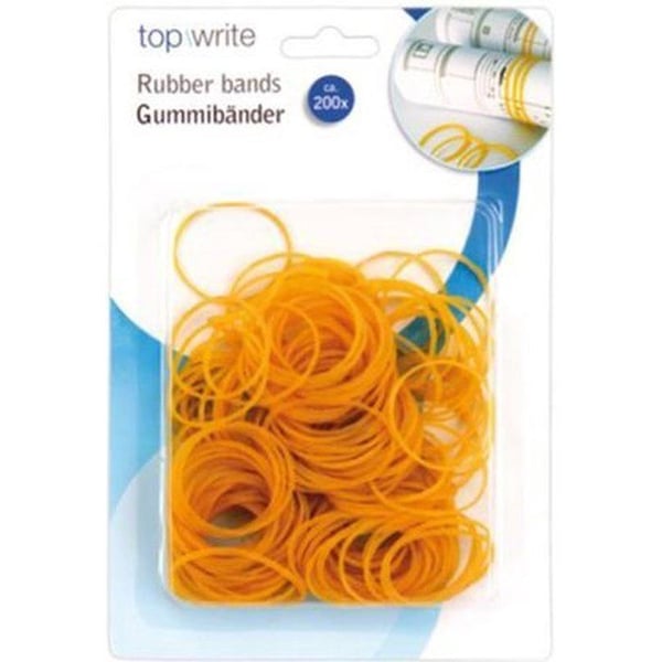 Gummiband - TOPWRITE - Pack om 200 - Ultra-resistenta - Flexibla - Brun färg