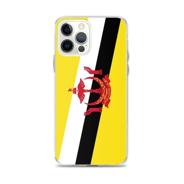 Mobilskal – Brunei-flagga – Kompatibel med iPhone 12 Pro Max – Mjukt fodral – Slitstarkt och stötresistent – Silikon – Pixelforma