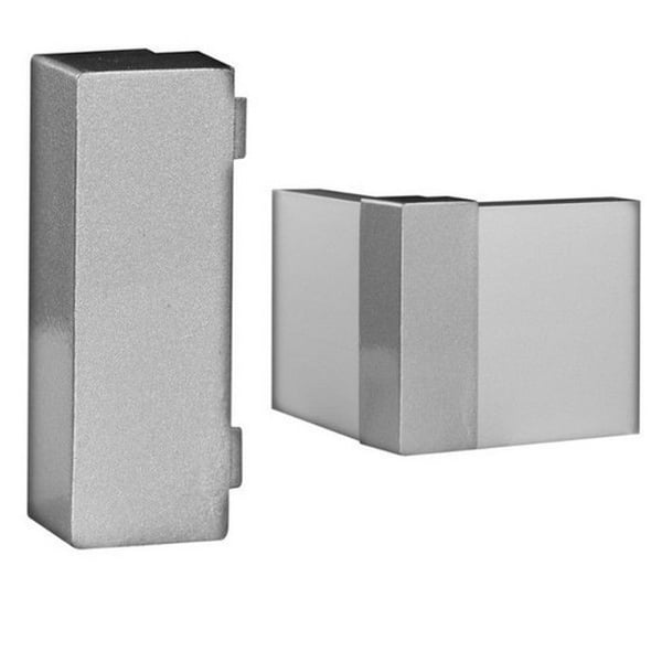 Yttre hörn av klicklist 60 x 15 mm anodiserad aluminium inox