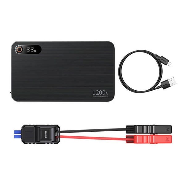 Aloittaja käynnistysklipsillä 1 200 A, 12 000 mAh - Baseus (C00245700111-00) - Musta