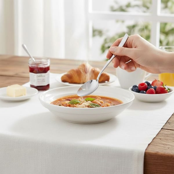 Soppskedar - CHEFFINGER - Set om 6 - Rostfritt Stål - 21.5cm - Silverfärgad
