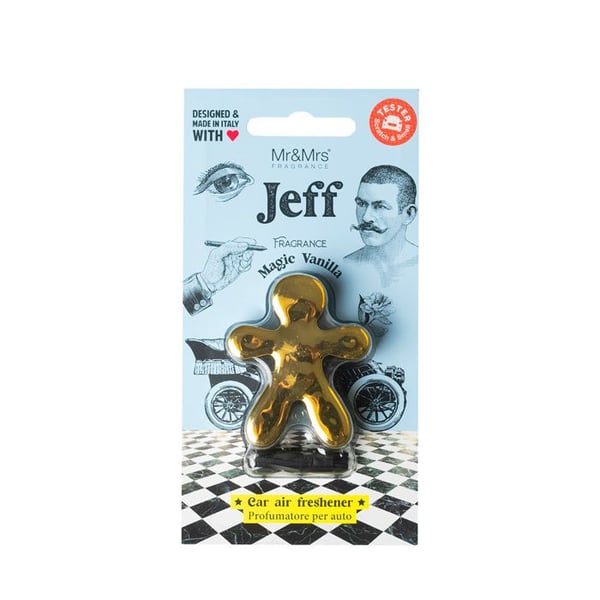 Luftfräschare - Jeff Chrome - Magic Vanilla - Långvarig fräschör - Man design - Made in Italy