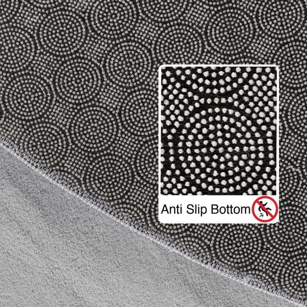 Matta för vardagsrum - AYYILDIZ - Kortluggig matta - Silver - 80 x 150 cm - Halkfri baksida