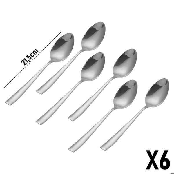Soppskedar - CHEFFINGER - Set om 6 - Rostfritt Stål - 21.5cm - Silverfärgad