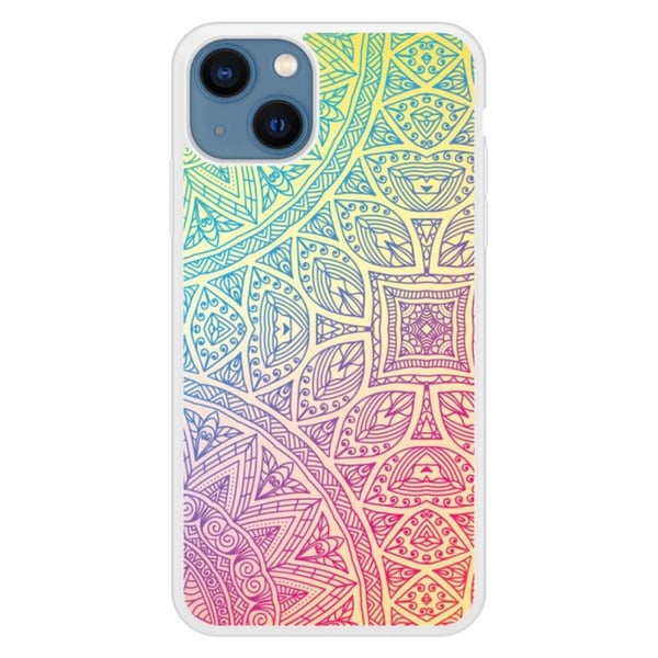 Coque i silikon med förstärkning, tryckt, kompatibel med Apple iPhone 13 Mandala Pastel