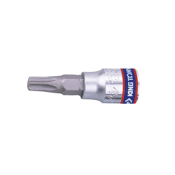 Hylsa med Torx-spets - KING TONY - T20 - 1/4 skaft - Robust - Hög precision