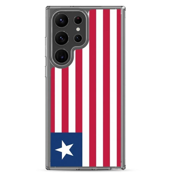 Mobilskal – Liberias flagga – Kompatibel med Samsung Galaxy S21 – Mjuk fodral – Slitstarkt och stötsäkert – Pixelforma