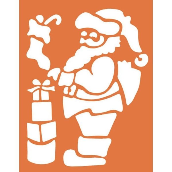 Stort schablon julgran och jultomte