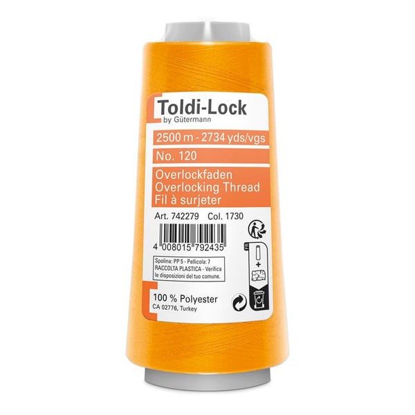 Fil Surjet spécial Overlock 2500m 100% polyester - Att 89 - 1730 - orange