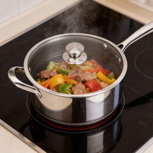 Gratinform 24cm - CHEFFINGER - Non-stick - Rostfritt stål 18/10 - Glaslock - Induktionskompatibel