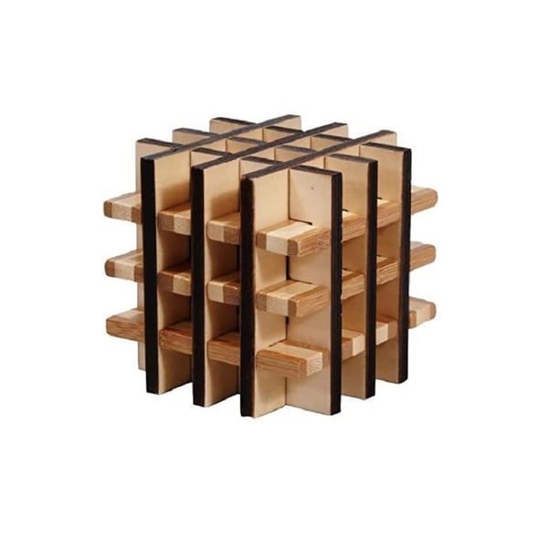 Logikspel - GIGAMIC - Bamboo Square Brain Teaser - Svårighetsgrad 4/5 - För barn från 6 år och uppåt