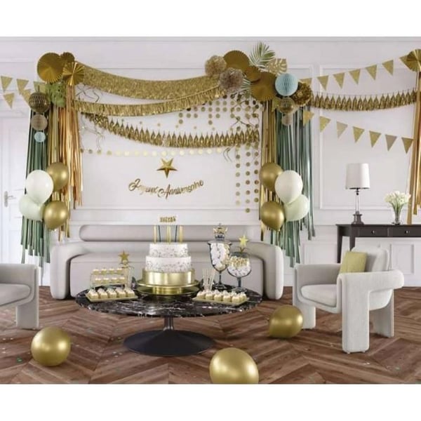 Girlang - LILLA CLOWN - re22600 - Glittrande - 3 meter - 14 flaggor guld