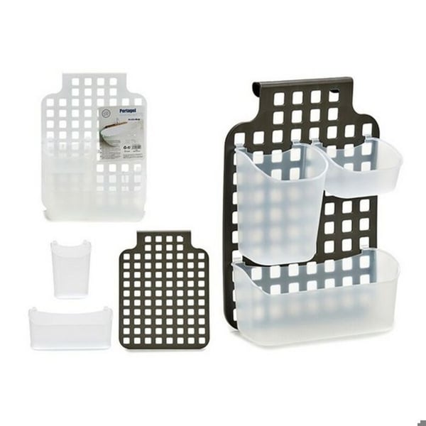 Tvålställ - BigBuy Home - Transparent/Svart - Limited Edition - Organiserat Badrum - Flerfärgad