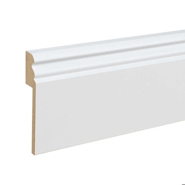 PROVISTON Sockel för kakel nr 736 | 19 x 96 x 2500 mm Vitbelagd MDF-kärna 2,5 meter | 1 st
