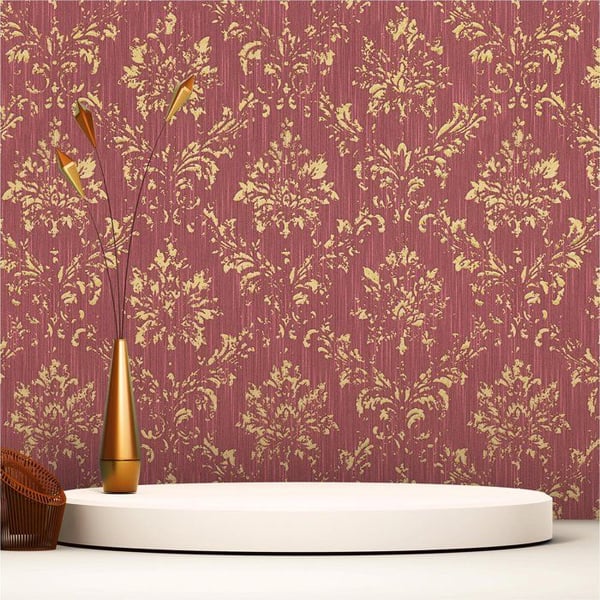 Barocktapet Gioele M1-No.2193 Röd Guld Klassisk Barock Ornament