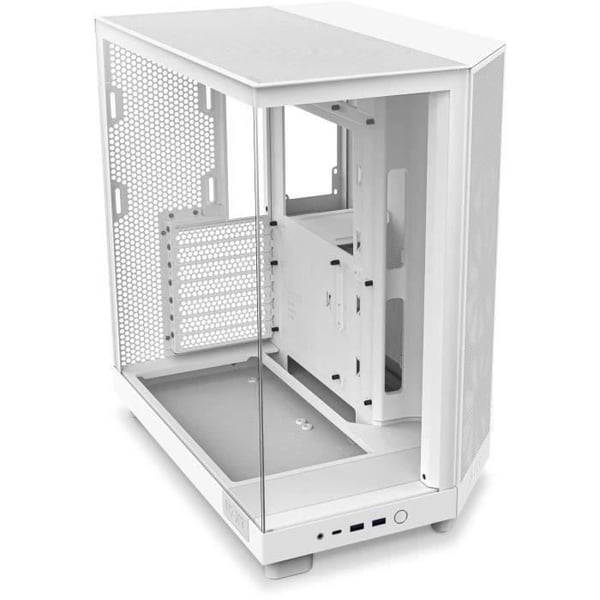 Mellanstorlek chassi - NZXT - CC-H61FW-R1 - H6 Flow RGB - Dubbelkammare - Inkluderade RGB-fläktar - Vit