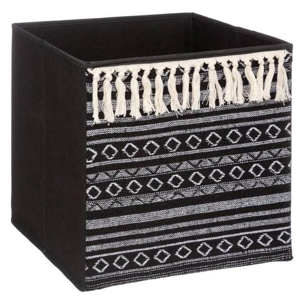 Korg tyg 31x31cm "Mix N' Modul" svart och vit pompom - 5 fem enkelt smart