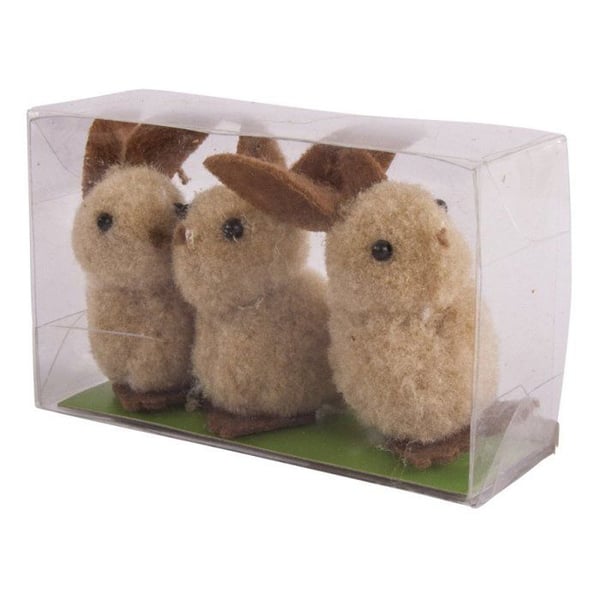 Fuzzy kaniner, 5cm, assorterad, PVC låda 3st