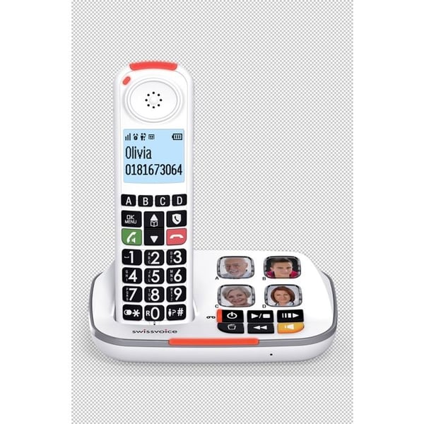 Fast telefon senior - SWISSVOICE - Xtra 2355 - Svarare 30min - Ring 90dB - Högtalartelefon