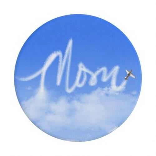 Pop Grip - POPSOCKETS - Moln MOM - Vit / Blå - Fällbar - Ultralätt