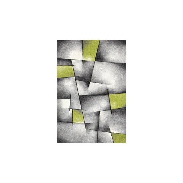 Modern geometrisk abstrakt matta i tät sammet 13 mm för samtida designsalong (Dimension: 120x170 cm - Färg: Grön)