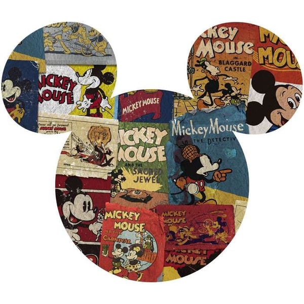 Tapeter foton - KOMAR - Disney BD Mickey (huvudform) - Non-woven självhäftande - 125 x 125 cm - Utan skadliga ämnen