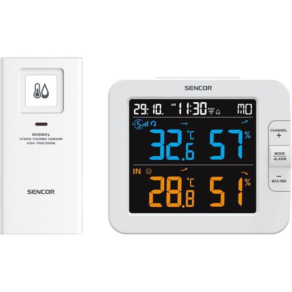 Vejrstation - SENCOR - SWS 8600 SH - WiFi 2,4 GHz - 7 sensorer - LCD-skærm