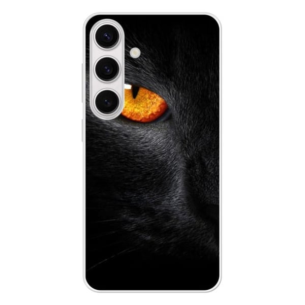 Förstärkt silikonfodral med tryck, kompatibelt med Samsung Galaxy S24, leopardöga
