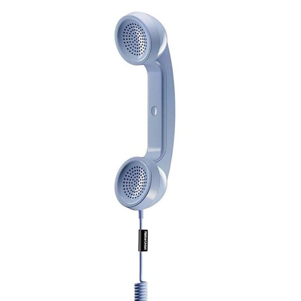 Kompatibel Telefon POP Retro USB-C med Mikrofon för Samtal och Videokonferens NATIVE UNION Ljusblå