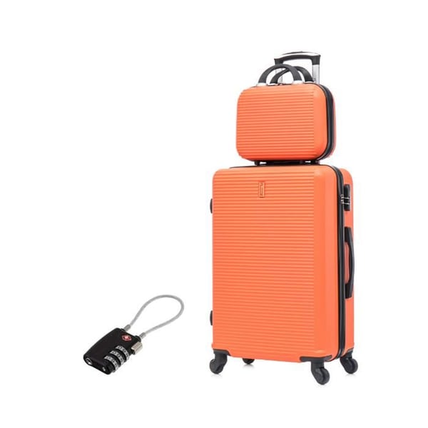 Mellanväska 20kg 65cm med Necessär | CELIMS Weekendväska | ABS | Hänglås | Orange