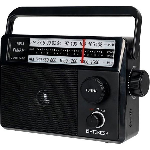 Retekess TR633 Radio Portabel, AM FM Radio, Transistor, Stort Högtalare, Enkelt, Utmärkt Mottagning, för Äldre, Sovrum
