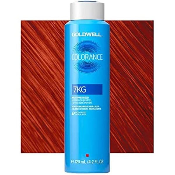 Hårfärg - GOLDWELL - 7KG Medium gyllene koppar - Röd-brun - Utan ammoniak - 120ml