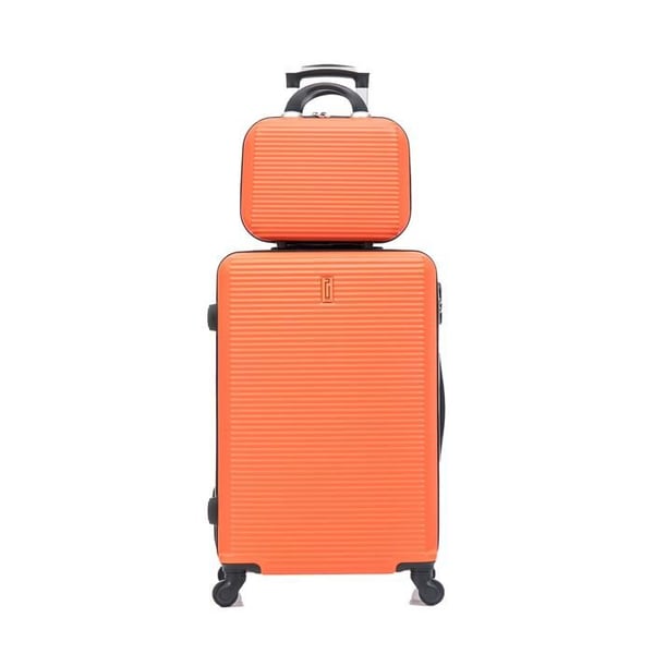 Mellanväska 20kg 65cm med Necessär | CELIMS Weekendväska | ABS | Hänglås | Orange