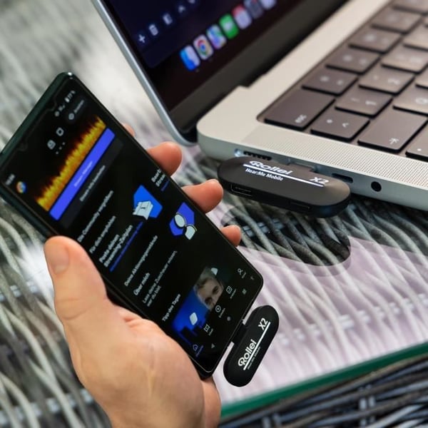Micro Cravate Uden Ledning - ROLLEI - HearMe Mobile X2 - USB Type-C - Støjdæmpning - 150 m rækkevidde