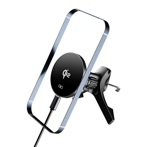 Stöd för bil med ventilation - FORCE POWER - MagSafe Qi2 15W - Laddning 15W - Rotation 360° - 3-punkts fäste