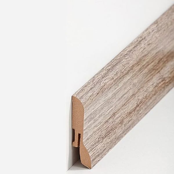 PROVISTON Sockel nr 372 MDF 20 x 60 x 2500 mm valnöt för att limma, skruva & spika, till klämma Belagd MDF-kärna 25 meter | 10 stycken