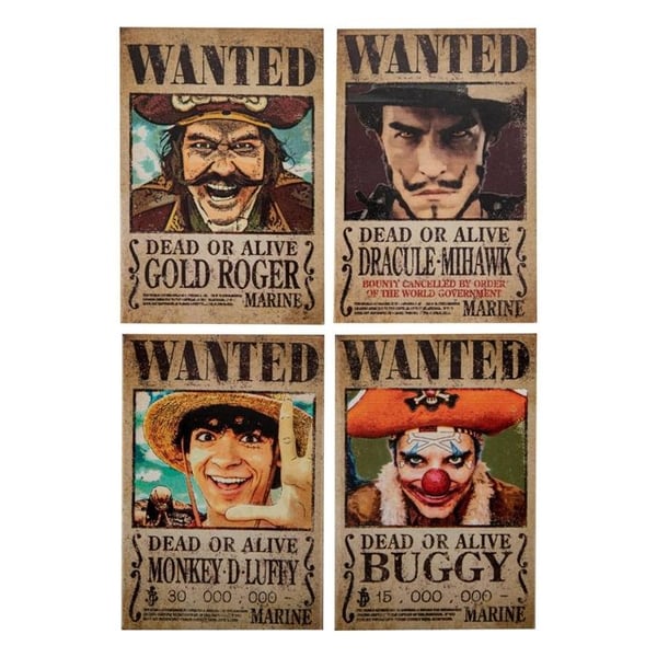 Cinereplicas - One Piece - 4 magneter Wanted Cinereplicas - One Piece - 4 magneter Wanted