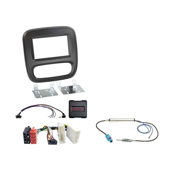 Kit 2-DIN kompatibel med Fiat/Nissan/Opel/Renault utan klimatronics SWC