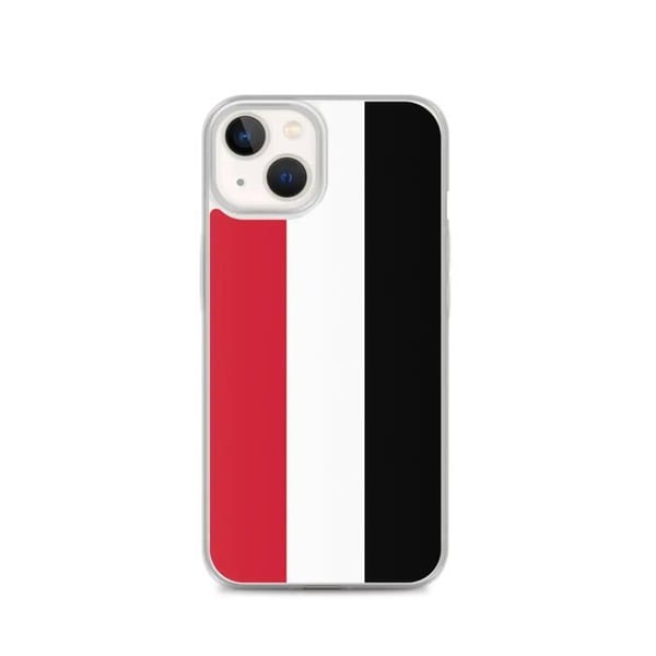 Mobilskal – Yemens flagga – Kompatibel med iPhone 13 – Mjukt skal – Stöttålig och stötabsorberande - Silikon - Pixelforma