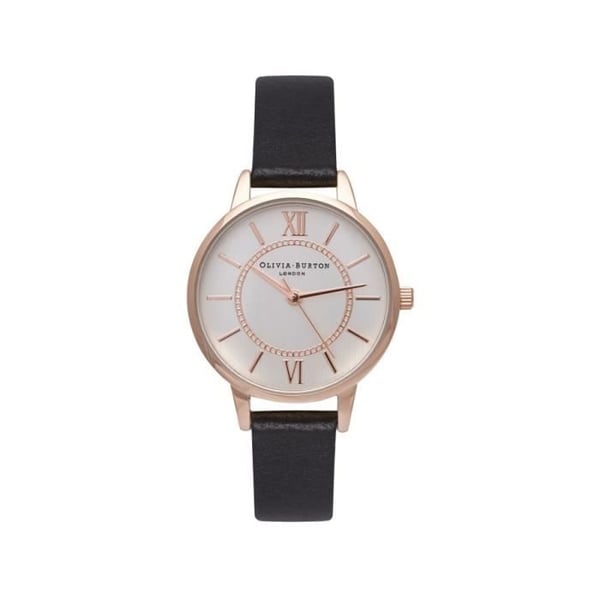 Klocka - Olivia Burton - Mod. OB15WD59 - Dam - Kvarts - Svart Läder - Analog