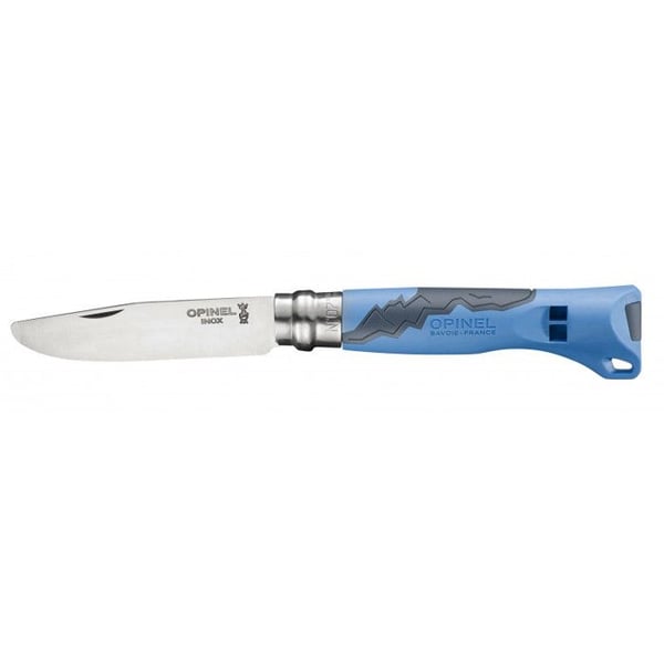 Kniv - OPINEL - N°7 Utomhus Junior - Blad 7 cm - Rund säkerhetstopp - Dubbel säkerhet Virobloc