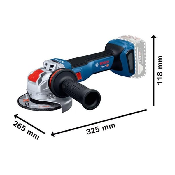Vinkelslip GWX 18V-11 S solo L X-LOCK - BOSCH - 06019N4200
