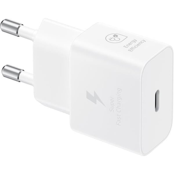 Samsung mobiltelefon laddare 25W nätladdare Med USBC kabel Vit