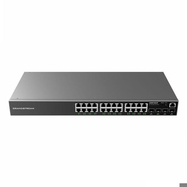 Switch Administrerbar - GRANDSTREAM - GWN7803P - 24 portar PoE Gigabit - 4 portar SFP - Säkert och skalbart