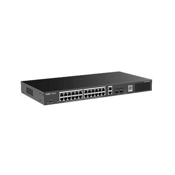 intelligent hanter med 28 Gigabit-portar, varav 24 PoE+ portar (upp till 30W per port)