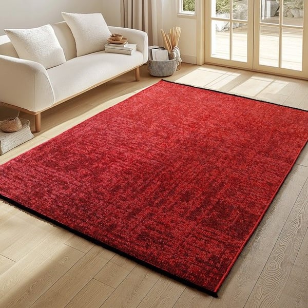Matta - AYYILDIZ - Bohème - Vintage kilim - Marmor röd - Mjuk halkskydd - 80x250 cm