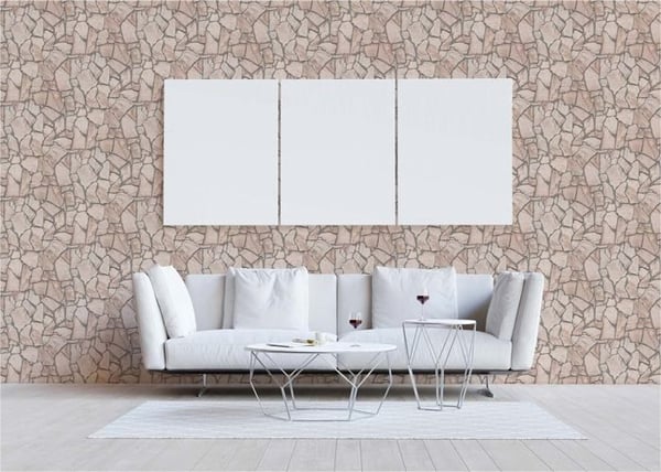Tapet Pierre Eliano M1-No.3693 Beige Grå Sten Mur Tegel